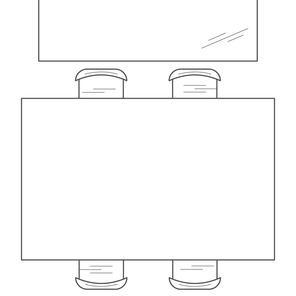 Kitchen table with chairs and a buffet for food